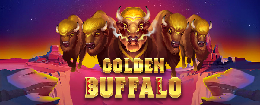 Get ready for a pokie with a bit of fun and adventure. The Golden Buffalo slot machine is six reels and four lines of pokie action. Play on your mobile or desktop device and find the Golden Buffalo to unlock a bonus round with endless riches.


